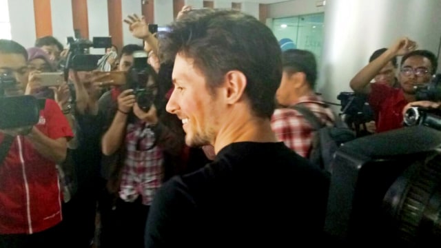 Pavel Durov di kantor Kemkominfo (Foto: Muhammad Fikrie/kumparan)