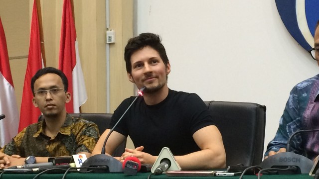 CEO Telegram Pavel Durov di kantor Kominfo. (Foto: Kemkominfo)