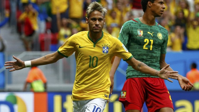 Neymar di Piala Dunia 2014. (Foto: Reuters)