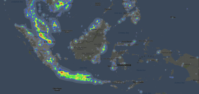 Peta Polusi Cahaya di Indonesia (Foto: DarkSiteFinder)