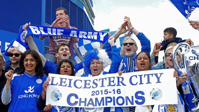 Perayaan juara Premier League 2015/16. (Foto: Reuters)