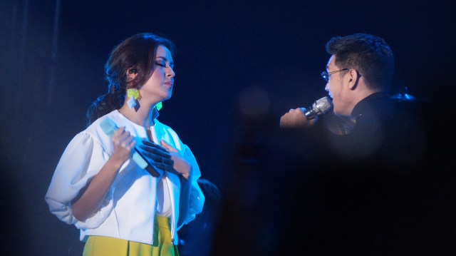 Duet Raisa dan Afgan di Spotify on Stage. (Foto: Niken Nurani/kumparan)