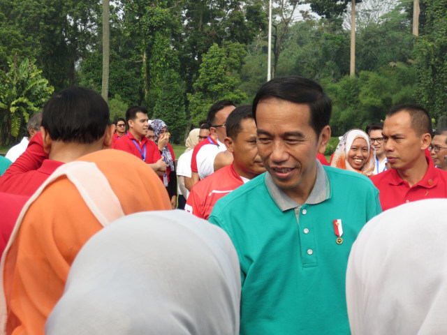 Jokowi usai olahraga. (Foto: Yudhistira Amran S./kumparan)