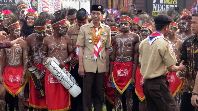 Jokowi di HUT Pramuka (Foto: Yudhistira Amran Saleh/kumparan)