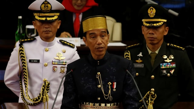 Jokowi dalam sidang tahunan MPR/DPR (Foto: Reuters/Beawiharta)