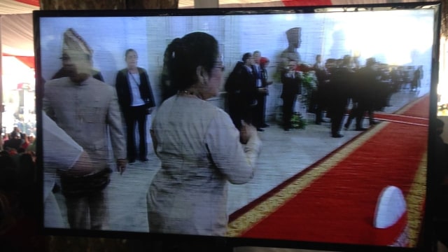Megawati datang ke upacara Bendera di Istana. (Foto: Ananda Teresia/kumparan)