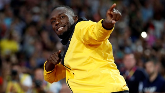 Usain Bolt di Kejuaraan Dunia 2017. Foto: Reuters/Phil Noble