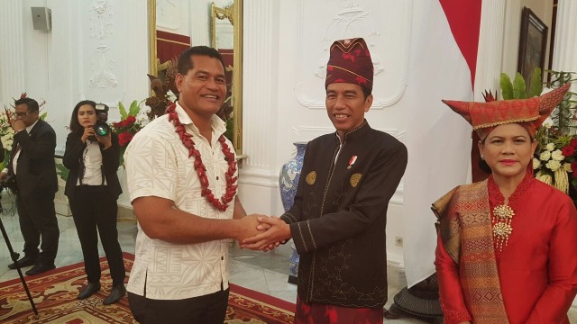Menteri ICT Samoa disambut Presiden RI. (Foto: Dok. Menteri ICT Samoa)