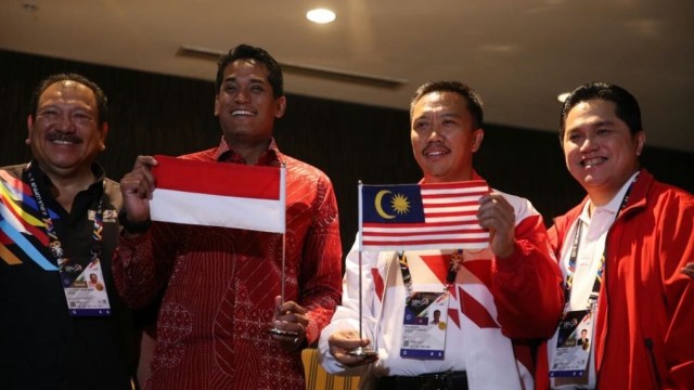 Pertemuan Indonesia dan Malaysia mengenai bendera (Foto: Dok. Kemenpora)