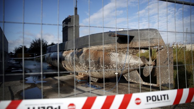 Kapal selam pribadi milik Peter Madsen (Foto: Jens Dresling/Ritzau Foto via AP)