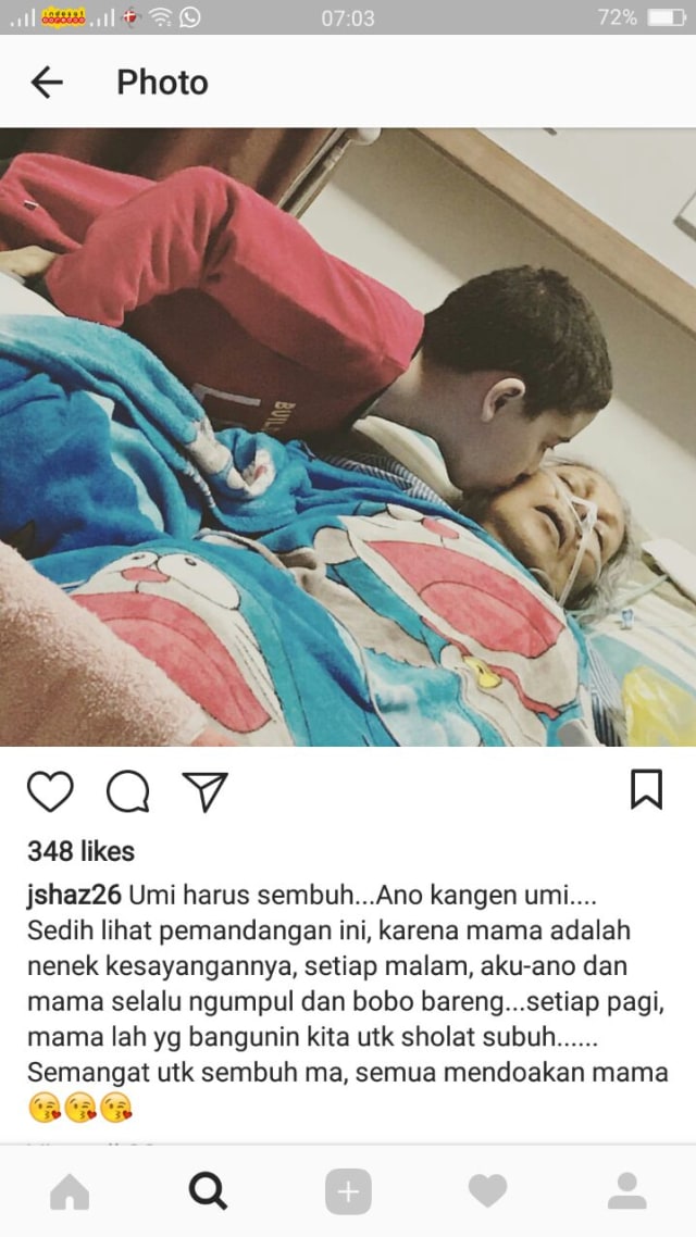 Ibunda Jane Shalimar meninggal. (Foto: Instagram: Jane Shalimar)