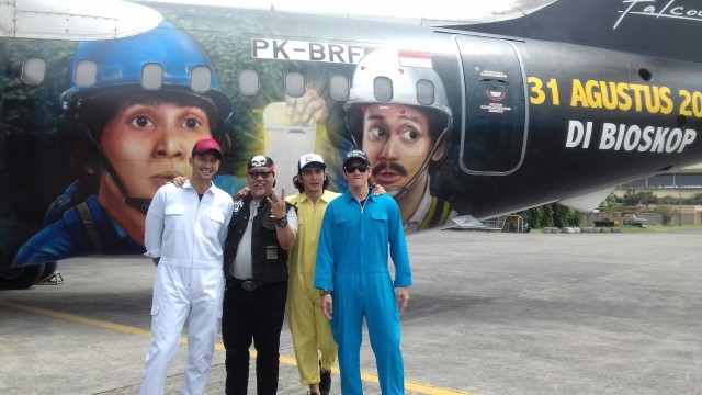 Acara Launching Pesawat film Warkop DKI Reborn (Foto: Dok. Falcon Pictures)