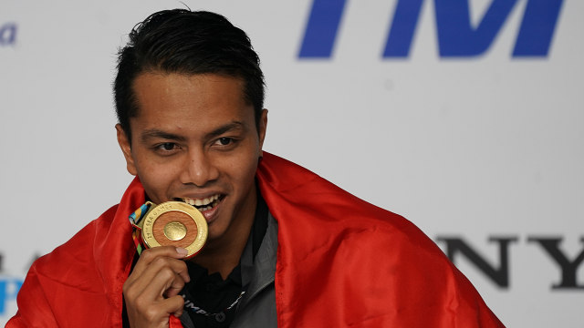 I Gede Siman Sudartawa, atlet renang SEA Games (Foto: ANTARA FOTO/Sigid Kurniawan)