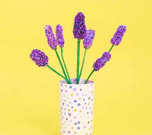 Lovely DIY Beaded Lavender Flowers