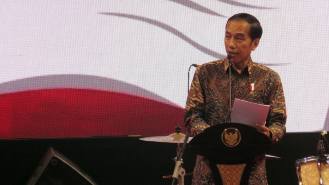 Sambutan Jokowi di Rakernas III Projo (Foto: Yudhistira Amran Saleh/kumparan)