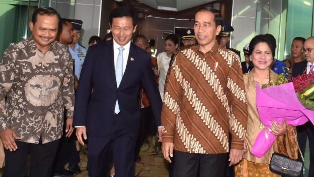 Jokowi dan Iriana tiba di Singapura. (Foto: Biro Pers Setpres)