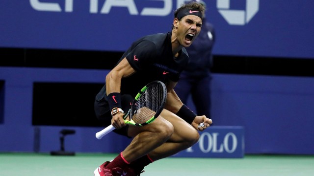 Pekik kemenangan Nadal. (Foto: Mike Segar/Reuters)