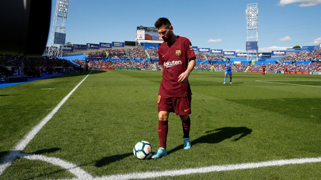 Messi pada laga melawan Getafe. (Foto: Paul Hanna/Reuters)