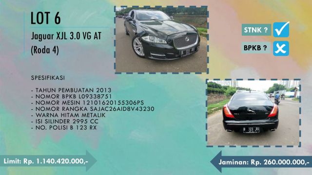 Jaguar XJL sitaan KPK. (Foto: Dok. Direktorat Jenderal Kekayaan Negara)