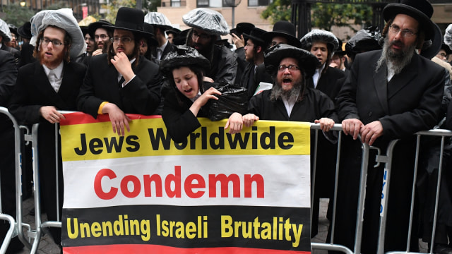 Warga Yahudi Memprotes Netanyahu (Foto: REUTERS/Darren Ornitz)