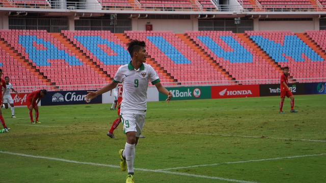 Selebrasi Sutan Zico usai cetak gol ke gawang Laos (Foto: Dok. PSSI)