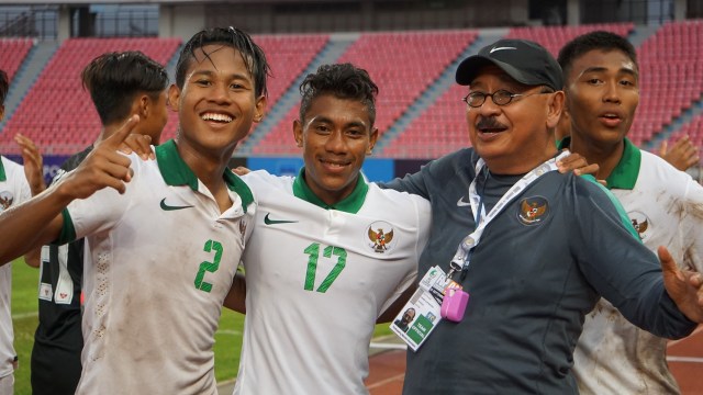Pemain timnas merayakan kemenangan 3-0 atas Laos (Foto: Dok. PSSI)