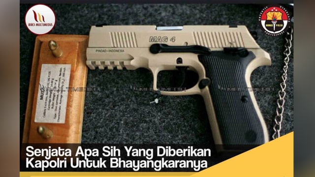Senjata karya pindad MAG4 (Foto: Instagram : @divisihumaspolri)