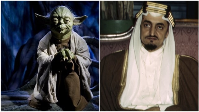 Yoda dan Raja Faisal (Foto: AFP PHOTO/Justin Tallis & Commons.wikipedia.org)