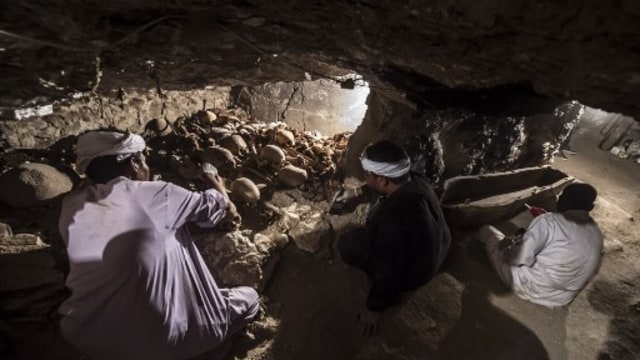 Ilustrasi penemuan Mumi (Foto: AFP/Khaled Desouki)