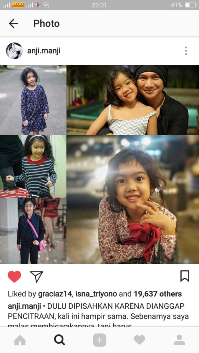 Curhat Anji soal Leticia (Foto: Instagram/@anji.manji)