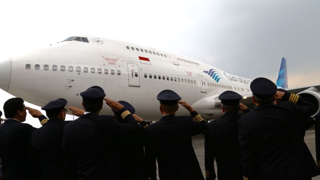 Garuda Indonesia pensiunkan pesawat Boeing 747-400. Foto: Fanny Kusumawardhani/kumparan