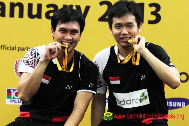 Hendra dan Ahsan, juara dunia 2013 (Foto: Badminton Indonesia)