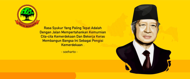Gambar Soeharto di Partai Berkarya (Foto: berkarya.id)