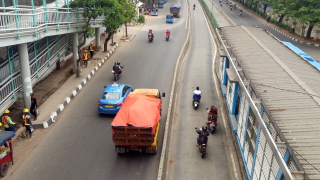 Pelanggaran lalu lintas di kawasan Pasar Rumput