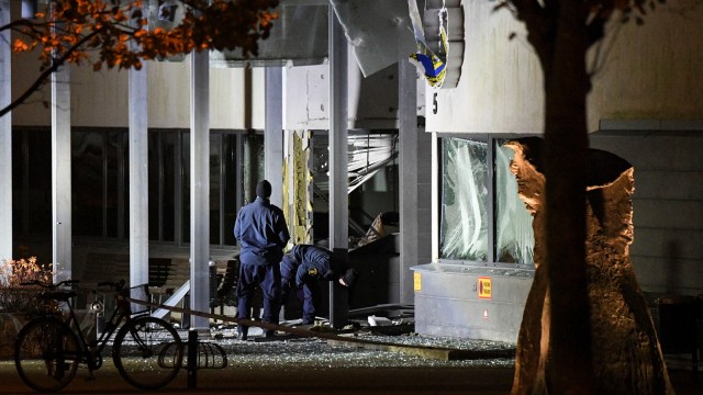 Ledakan di kantor polisi  Helsingborg, Swedia (Foto: News Agency/Johan Nilsson via Reuters )