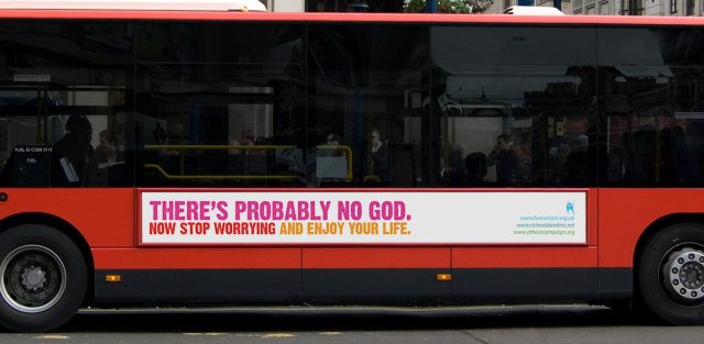 Iklan di bus tentang ateisme (Foto: dok: Wikimedia Commons)