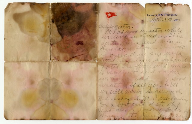 Tulisan surat yang didapat dari korban Titanic. (Foto: Henry Aldridge & Son/Handout via REUTERS)