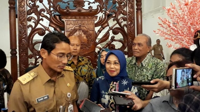 Syliana Murni bertemu Sandiaga Uno di Balai Kota. (Foto: Diah Harni/kumparan)