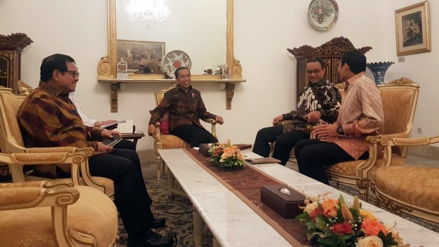 Anies Sandi bertemu Jokowi di Istana (Foto: Yudhistira Amran/kumparan)