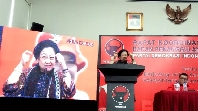 Megawati rapat kordinasi nasional. (Foto: Ferio Pristiawan/kumparan)