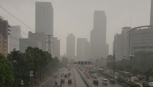 Ilustrasi hujan di Jakarta Foto: kumparan