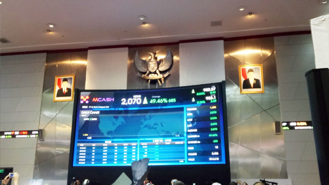 Pencatatan saham perdana PT M Cash Integrasi Tbk Foto: Ela Nurlaela/kumparan