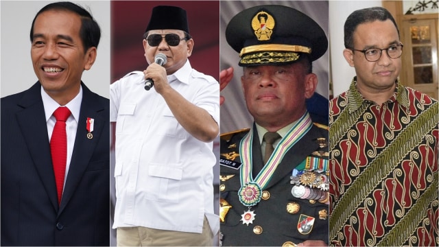 Jokowi, Prabowo, Gatot, Anies (Foto:  Beawiharta/Reuters, M Agung Rajasa dan Setpres/Agus Suparto/Antara, Tim Media Anies-Sandi)