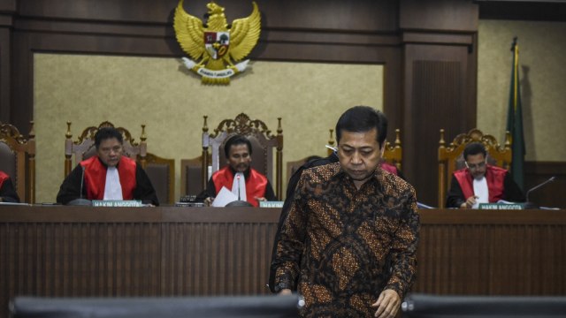 Setya Novanto, saksi sidang e-KTP (Foto: Antara/Hafidz Mubarak A)