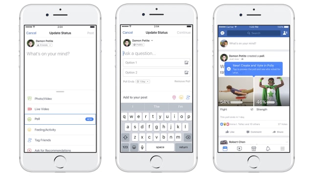 Fitur polling dari Facebook. (Foto: Facebook)