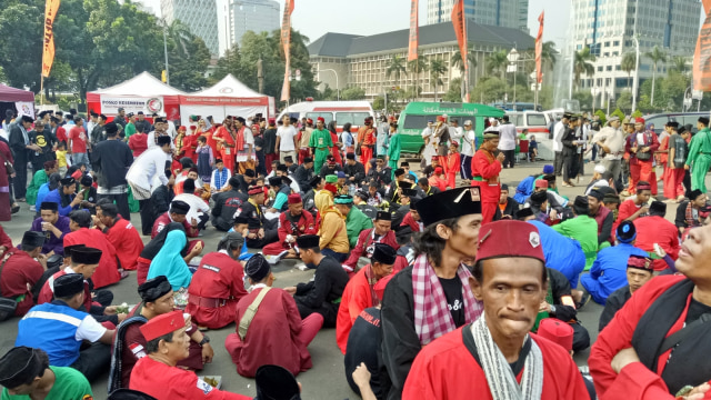 Milad ke-1 Brigade Jawara Betawi 411 di Monas (Foto: Fadjar Hadi/kumparan)