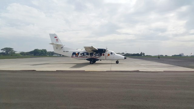 N219 mendarat mulus di Halim (Foto: Dokumentasi PT Dirgantara Indonesia)