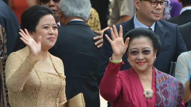 Megawati dan Puan di Pernikahan Kahiyang (Foto: Antara/R. Rekotomo)