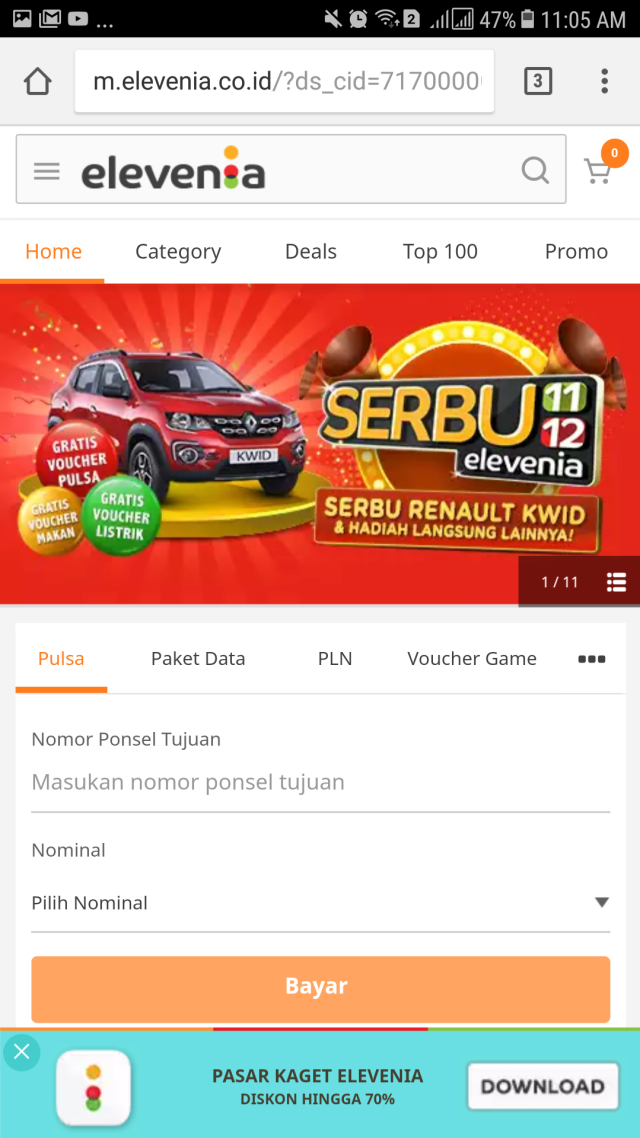 Diskon perayaan Singles' Day Indonesia. (Foto: elevenia.com)