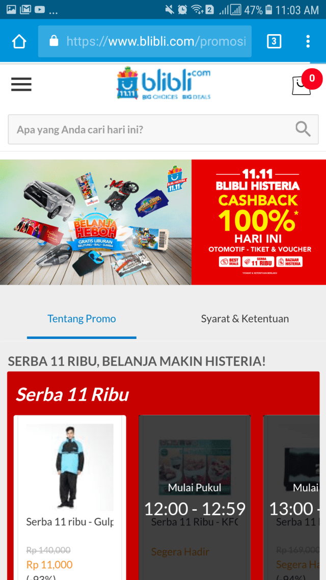 Diskon perayaan Singles' Day Indonesia. (Foto: blibli.com)